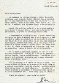 Portada:Carta dirigida a Aniela Rubinstein. Beverly Hills (California), 20-09-1971