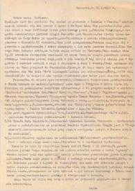 Portada:Carta dirigida a Aniela Rubinstein. Varsovia (Polonia), 13-10-1958