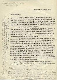 Portada:Carta dirigida a Aniela Rubinstein. Varsovia (Polonia), 06-05-1958