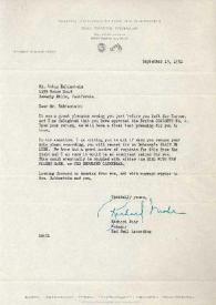 Portada:Carta dirigida a Arthur Rubinstein. Nueva York, 19-09-1952