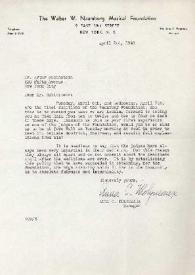 Portada:Carta dirigida a Arthur Rubinstein. Nueva York, 02-04-1943