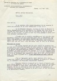 Portada:Carta dirigida a Arthur Rubinstein. Berna (Suiza), 03-05-1971