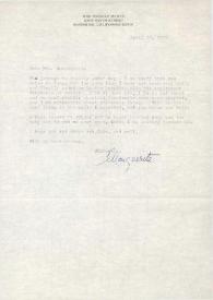 Portada:Carta dirigida a Aniela Rubinstein. Riverside (California), 30-04-1972