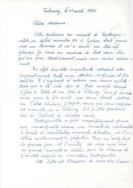 Portada:Carta dirigida a Aniela Rubinstein. Fribourg, 11-04-1990