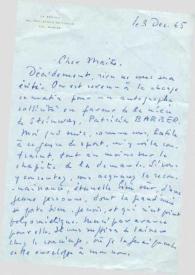 Portada:Carta dirigida a Arthur Rubinstein, 03-12-1965