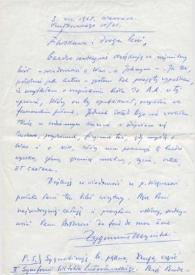 Portada:Carta dirigida a Aniela Rubinstein. Varsovia (Polonia), 03-07-1967