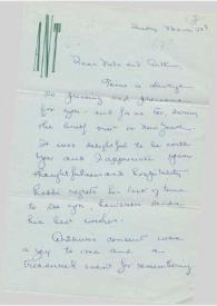 Portada:Carta dirigida a Aniela y Arthur Rubinstein, 24-03-1968
