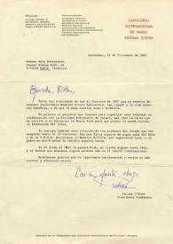 Portada:Carta dirigida a Aniela Rubinstein. Santander (Santander), 16-12-1985