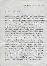 Portada:Carta dirigida a Arthur Rubinstein. Neubiberg bei München, 19-05-1977
