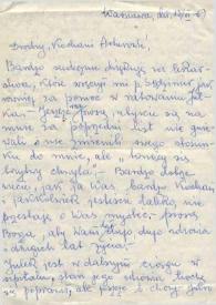 Portada:Carta dirigida a Aniela y Arthur Rubinstein. Varsovia (Polonia), 12-11-1969