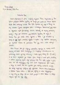 Portada:Carta dirigida a Aniela Rubinstein. París (Francia), 29-03-1983