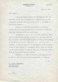 Portada:Carta dirigida a Arthur Rubinstein. Washington D.C., 08-03-1971
