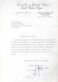 Portada:Carta dirigida a Aniela Rubinstein. Varsovia (Polonia), 01-03-1984