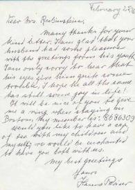 Portada:Carta dirigida a Aniela Rubinstein. Boston (Massachusetts), 25-02-1976
