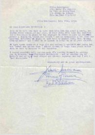Portada:Carta dirigida a Arthur Rubinstein. La Tour de Peilz (Suiza), 26-07-1959