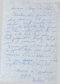 Portada:Carta dirigida a Aniela Rubinstein. Varsovia (Polonia), 19-05-1985
