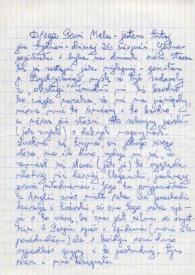 Portada:Carta dirigida a Aniela Rubinstein. París (Francia), 26-08-1991
