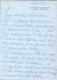 Portada:Carta dirigida a Arthur Rubinstein. Iver, Buckinghamshire (Inglaterra), 28-08-1957