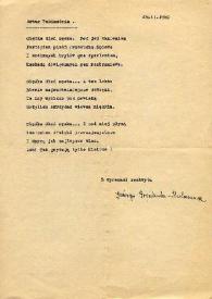 Portada:Carta dirigida a Arthur Rubinstein, 25-02-1960