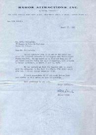 Portada:Carta dirigida a Arthur Rubinstein. Nueva York, 27-04-1960