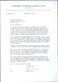 Portada:Carta dirigida a Arthur Rubinstein. Nueva York, 30-09-1965