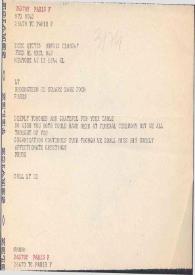 Portada:Telegrama dirigido a Arthur Rubinstein. Nueva York, 05-03-1974