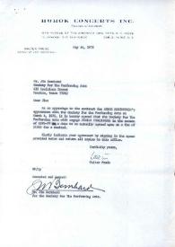 Portada:Carta dirigida a Jim Berhnard. Nueva York, 14-05-1975