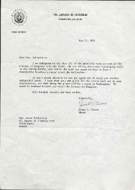 Portada:Carta dirigida a Aniela Rubinstein. Washington D. C., 23-05-1991