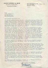 Portada:Carta dirigida a Arthur Rubinstein. Berlín (Alemania), 21-03-1961