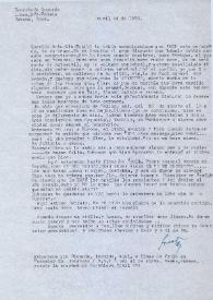 Portada:Carta dirigida a Arthur Rubinstein. La Habana (Cuba), 24-04-1953