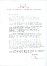 Portada:Carta dirigida a Aniela Rubinstein. Del Mar (California), 03-02-1975