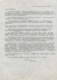 Portada:Carta dirigida a Aniela Rubinstein. Nueva York, 14-10-1942