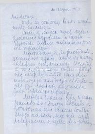 Portada:Carta dirigida a Aniela Rubinstein. Nueva York, 13-07-1957