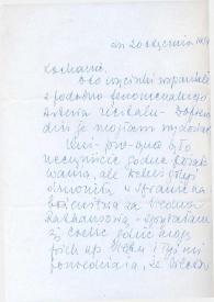 Portada:Carta dirigida a Aniela Rubinstein, 20-01-1959