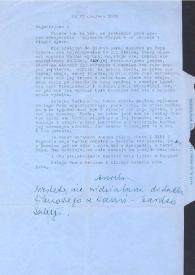 Portada:Carta dirigida a Aniela Rubinstein. Nueva York, 29-06-1959
