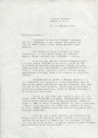 Portada:Carta dirigida a Aniela Rubinstein. Londres (Inglaterra), 24-01-1972