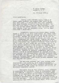 Portada:Carta dirigida a Aniela Rubinstein. Londres (Inglaterra), 10-07-1979