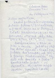 Portada:Carta dirigida a Aniela Rubinstein. Londres (Inglaterra), 08-08-1980