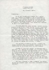 Portada:Carta dirigida a Aniela Rubinstein. Londres (Inglaterra), 22-03-1988