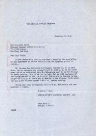 Portada:Carta dirigida a Florence Wolfe (National Concert Artists Corporation). Austin (Texas), 23-02-1950