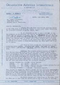 Portada:Carta dirigida a Arthur Rubinstein. París (Francia), 23-07-1952