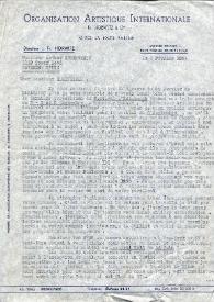 Portada:Carta dirigida a Arthur Rubinstein. Beverly Hills (California), 05-02-1954