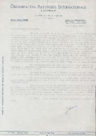 Portada:Carta dirigida a Aniela Rubinstein. París (Francia), 15-03-1955