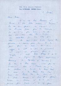 Portada:Carta dirigida a Aniela Rubinstein. Roma (Italia), 01-07-1978