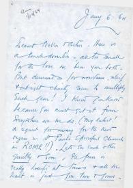 Portada:Carta dirigida a Aniela y Arthur Rubinstein, 06-01-1964