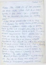 Portada:Carta dirigida a Aniela Rubinstein. París (Francia), 15-02-1959