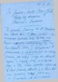 Portada:Carta dirigida a Aniela Rubinstein. Ginebra (Suiza), 26-10-1961