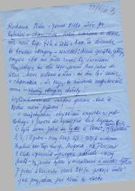 Portada:Carta dirigida a Aniela Rubinstein. Ginebra (Suiza), 22-06-1963