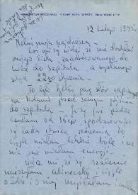 Portada:Carta dirigida a Aniela Rubinstein. Nueva York, 12-02-1945