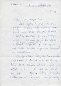 Portada:Carta dirigida a Aniela Rubinstein. Lake Placid (Nueva York), 03-02-1973